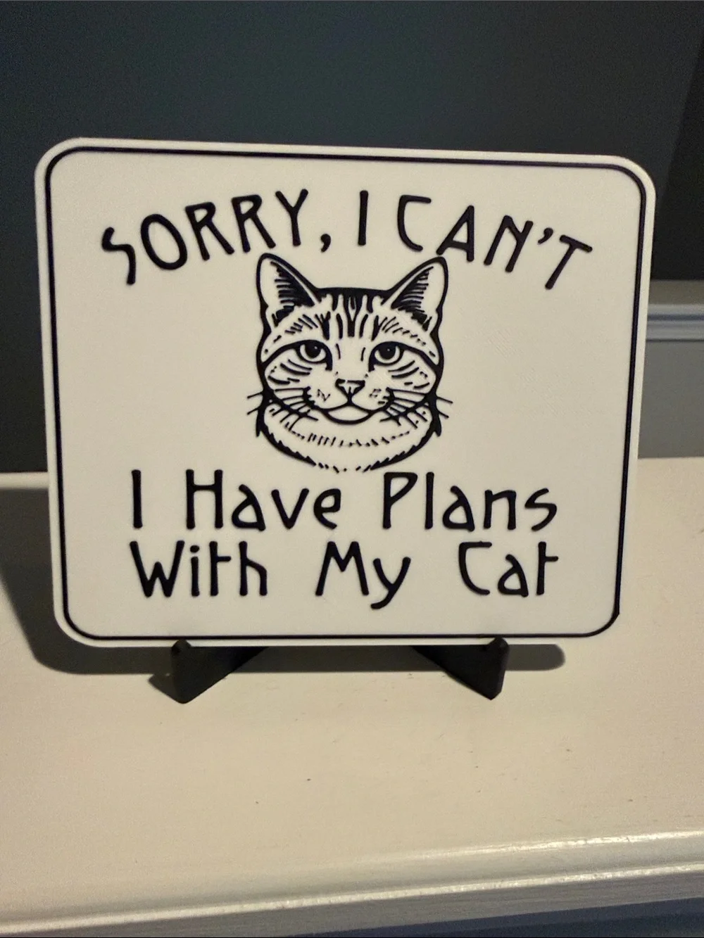 Cat Bathroom Funny Sign Set - Black & White